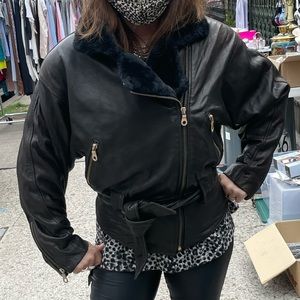 Vintage Andrew Marc leather moto jacket